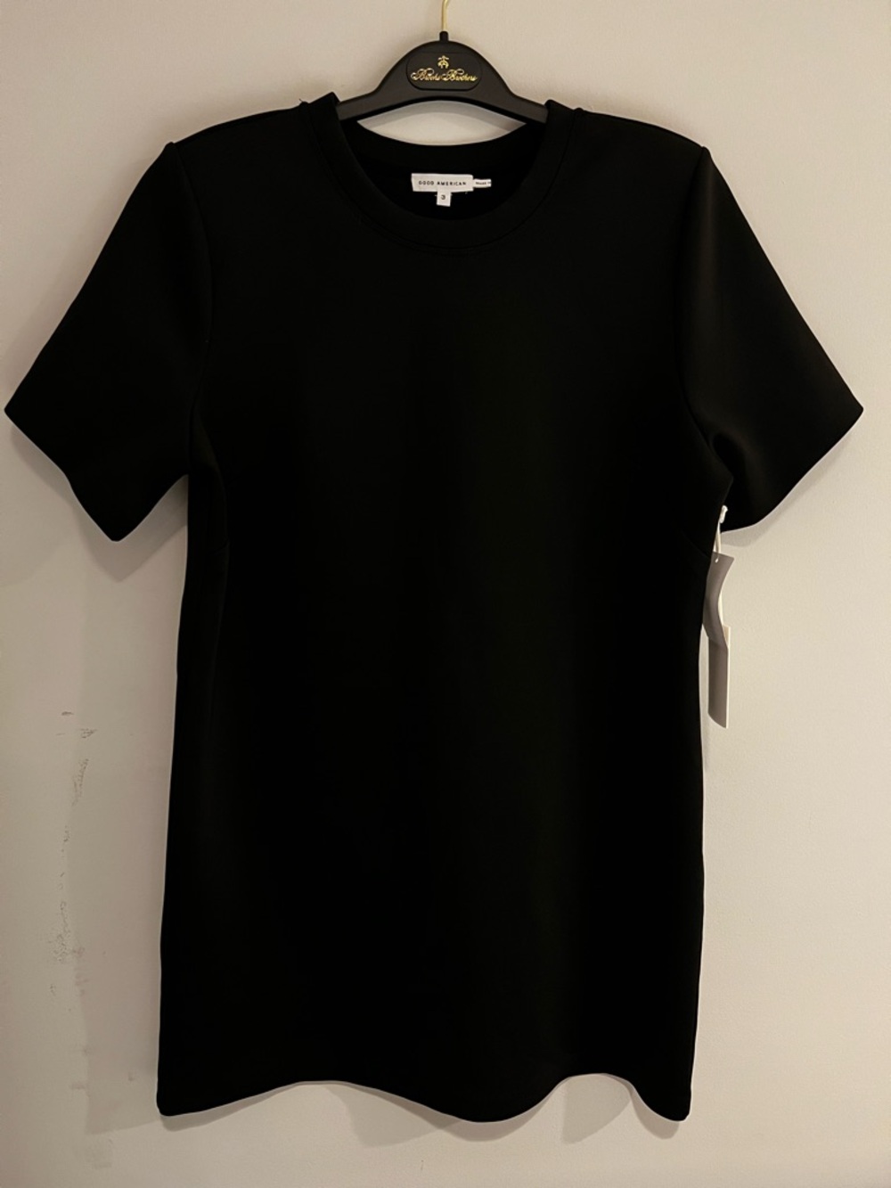 🖤 Good American Scuba Mini Tee Dress – Size 3 – NWT